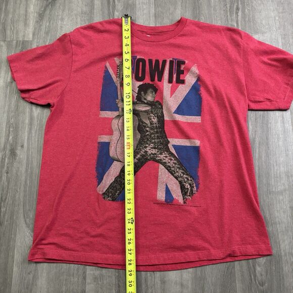 David Bowie Tee Shirt Men's Size XL Red Retro Band Rock British - Picture 7 of 8